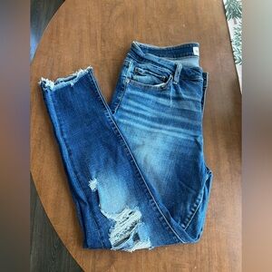 BKE Women's Skinny Jeans - Distressed Blue